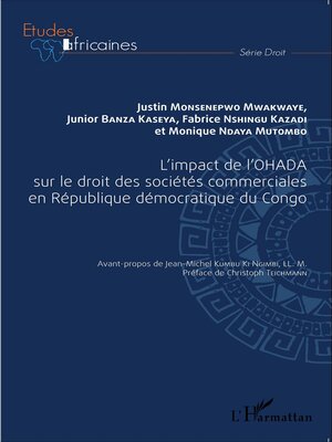 cover image of L'impact de l'OHADA sur le droit des sociétés commerciales en République démocratique du Congo